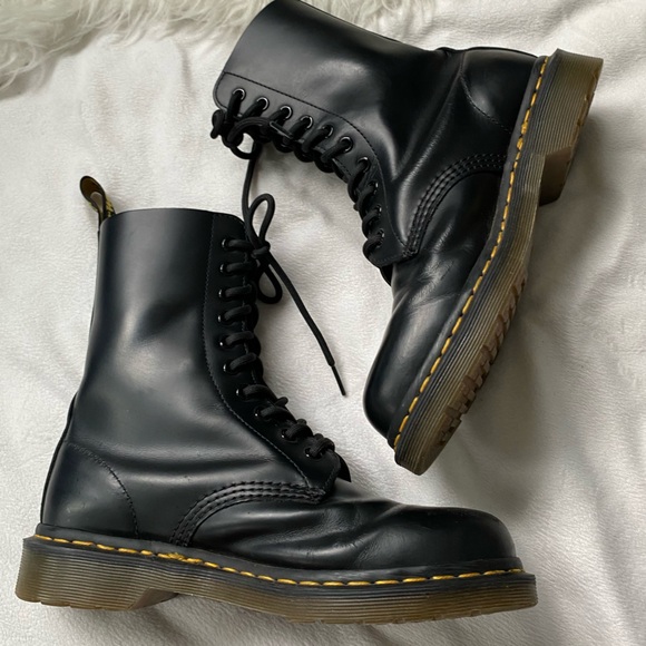Dr Marten 1490 Smooth Leather Mid Calf Boots Combat Punk - Picture 7 of 11